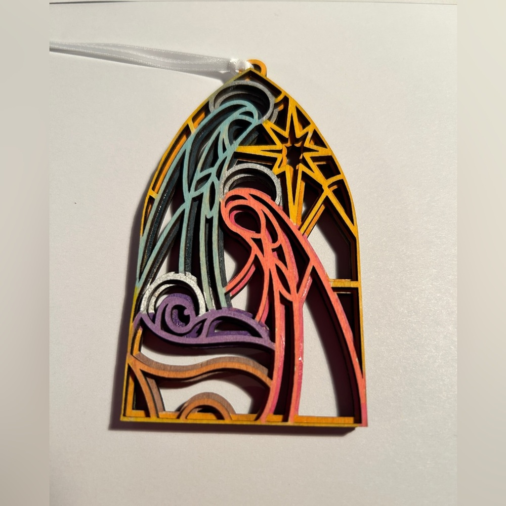Colorful Nativity Scene Ornament